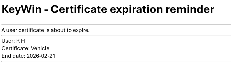 CertificateExpiryEmail
