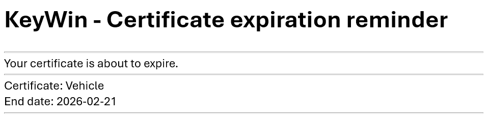 CertificateExpiryEmailUser